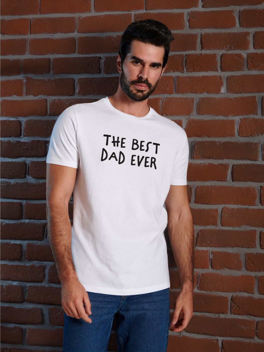 Koszulka Dzień Ojca - biały - SINSAY