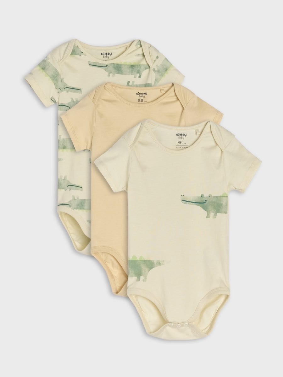 Set de 3 body-uri - crem - SINSAY