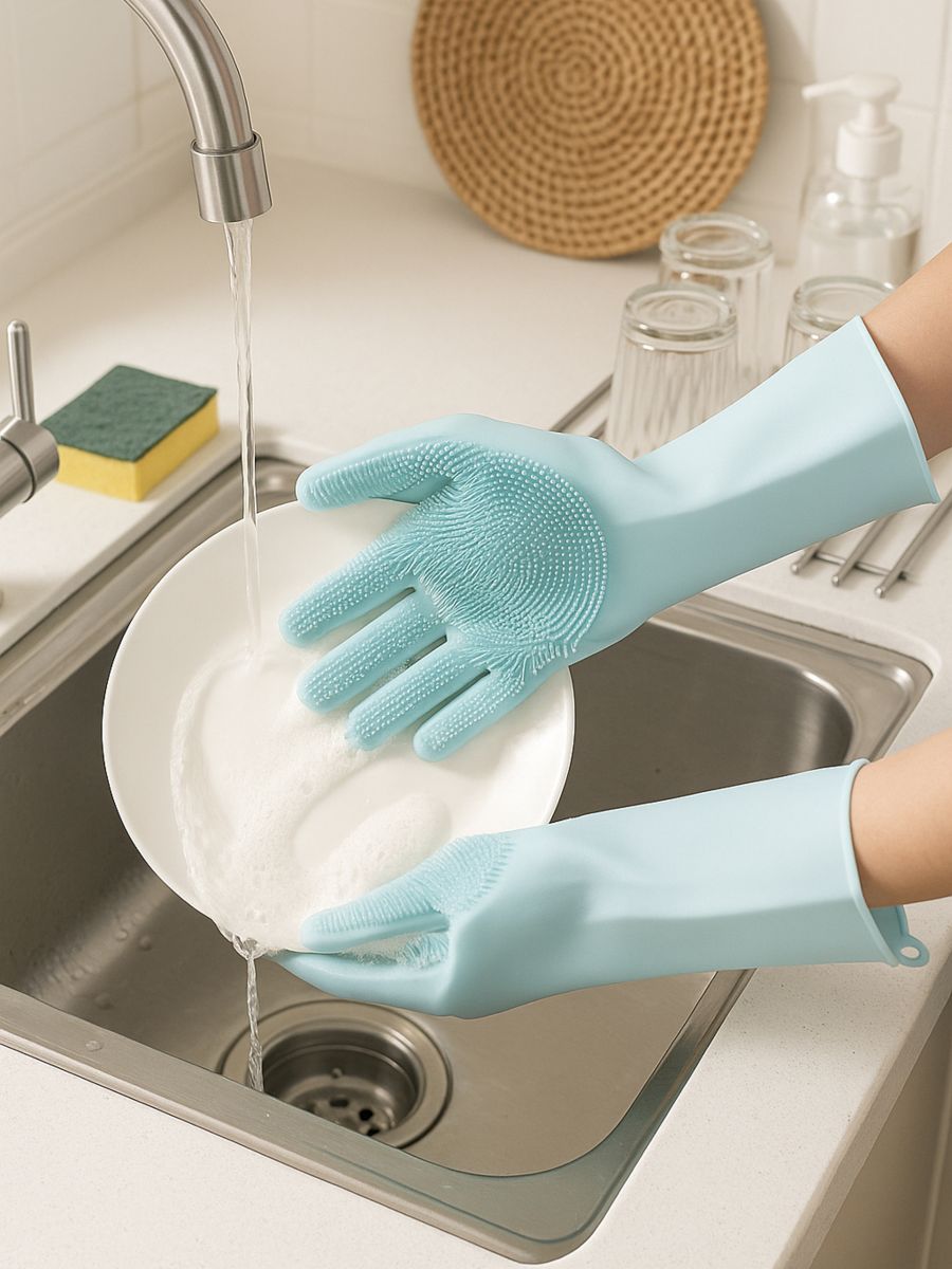 Rukavice za pranje sudova - svetlozelena - SINSAY