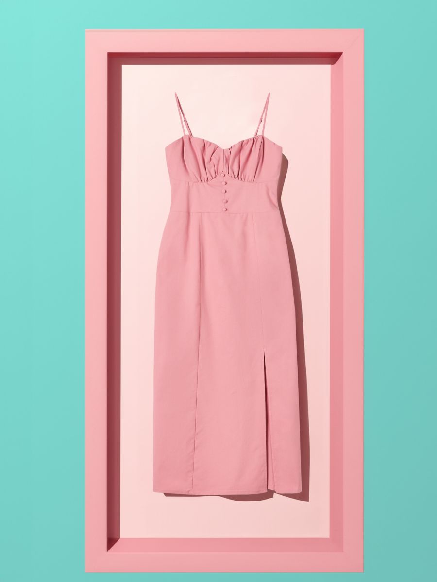 Sukienka midi - różowy - SINSAY