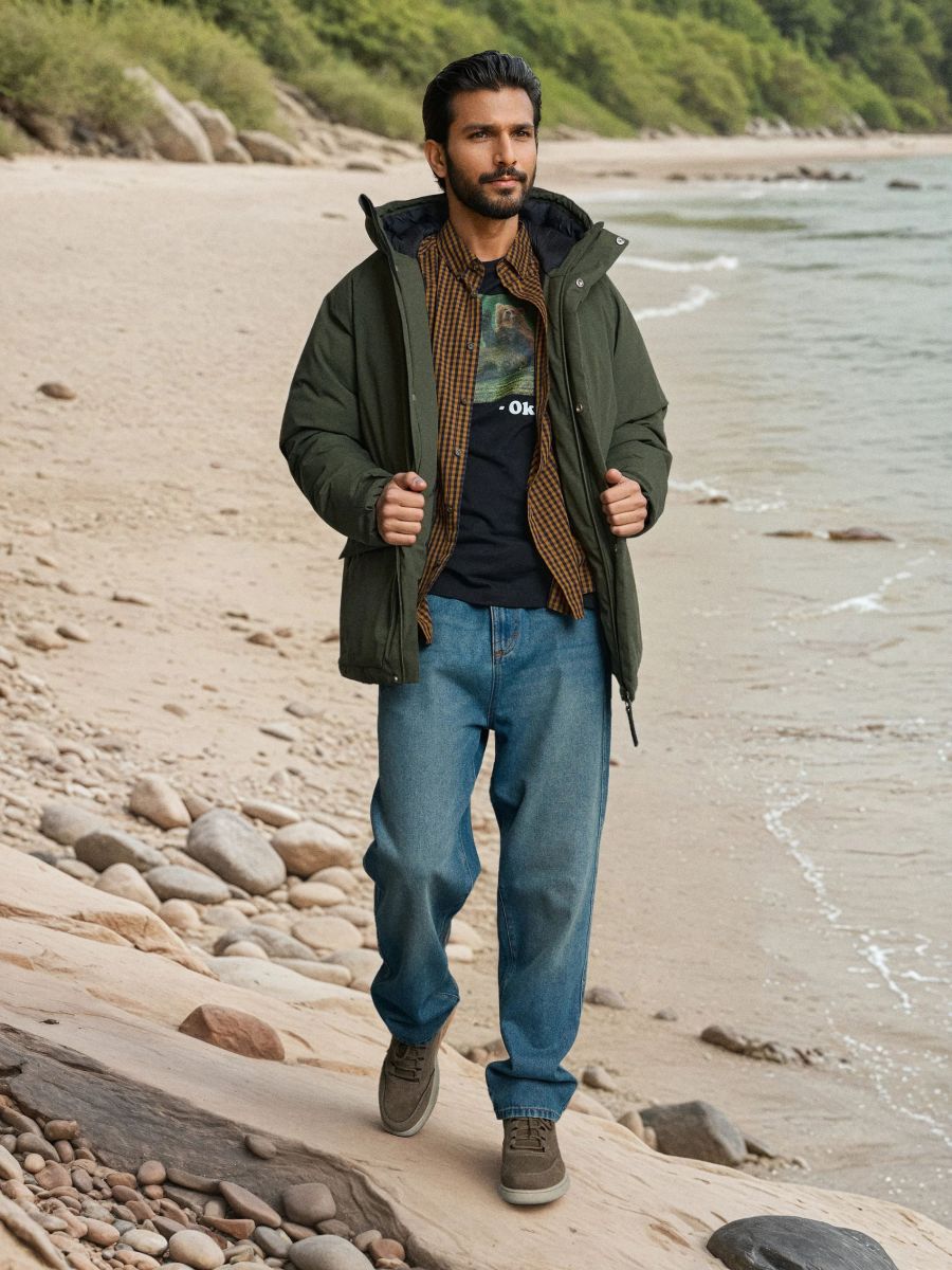 Βαμβακερό πουκάμισο καρό - χρυσο-καφε - SINSAY