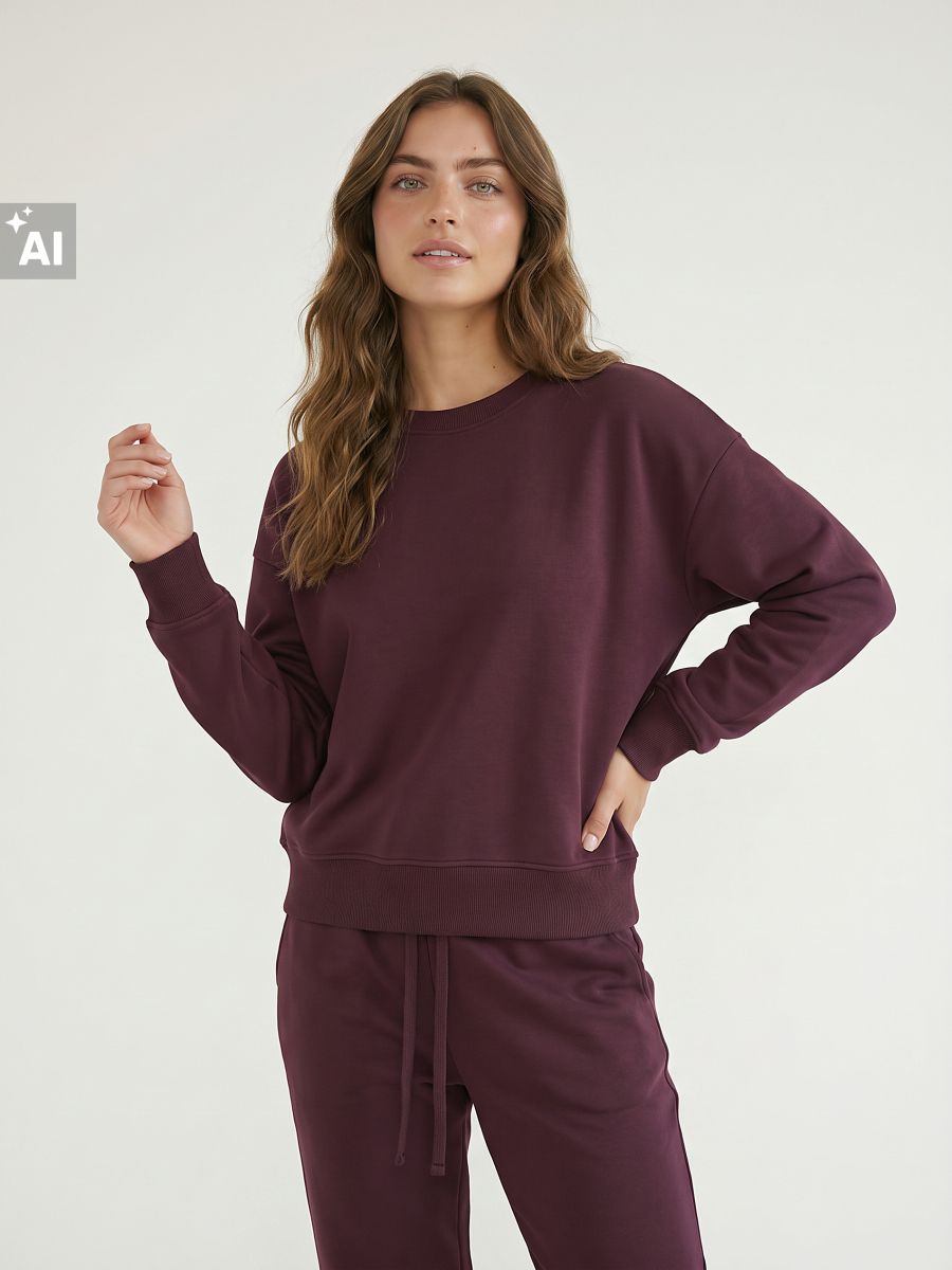 Basic crewneck dukserica - ljubičasta - SINSAY