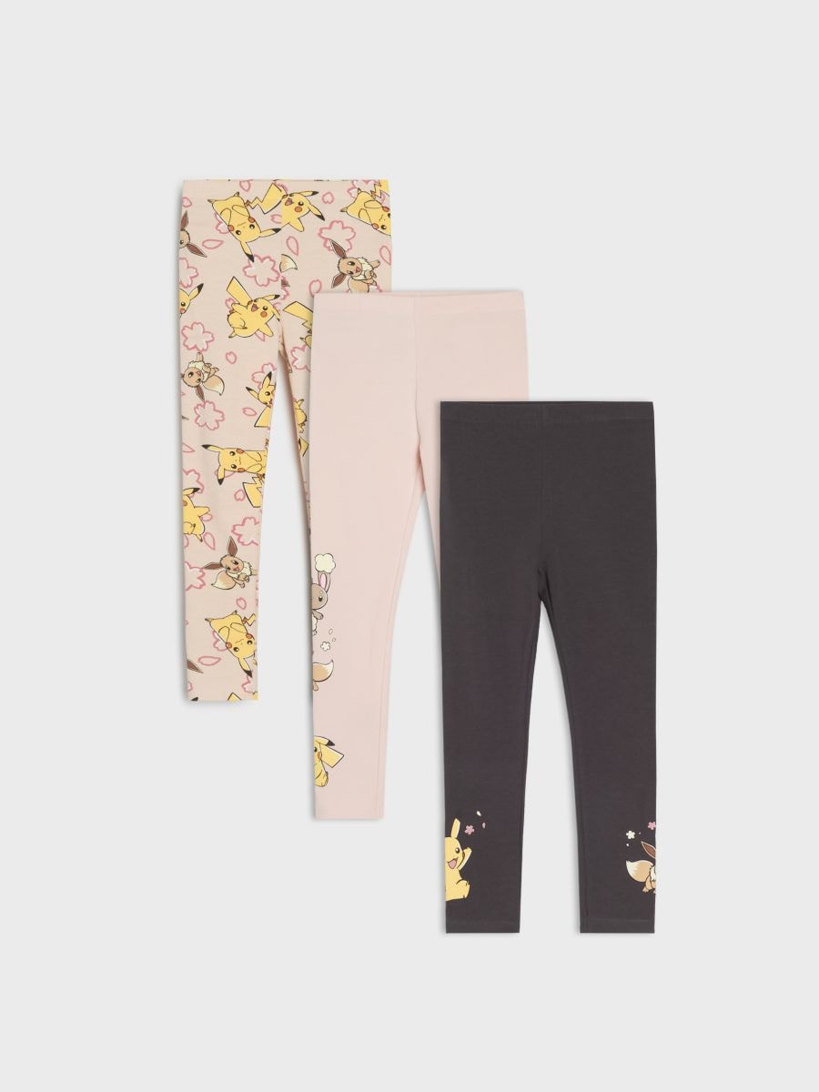 Bawełniane legginsy ze wzorkiem Pokemon - szary - SINSAY