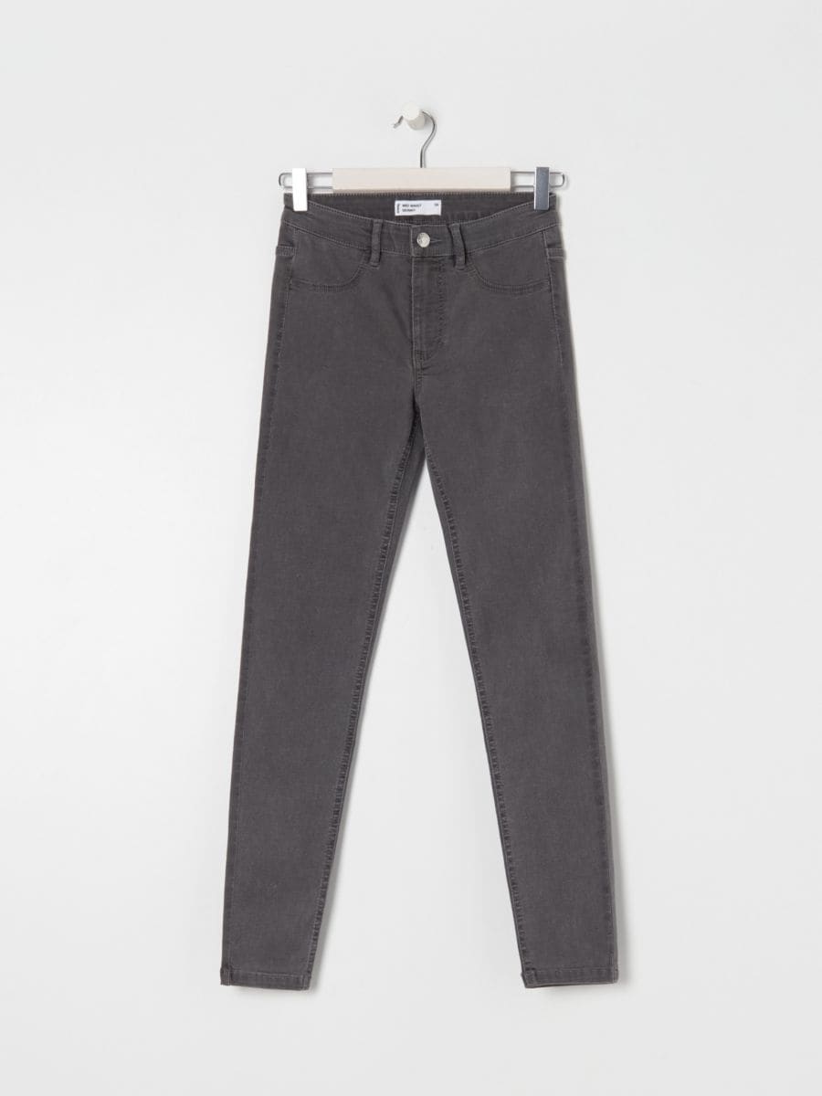 Mid rise skinny jeans - grey - SINSAY