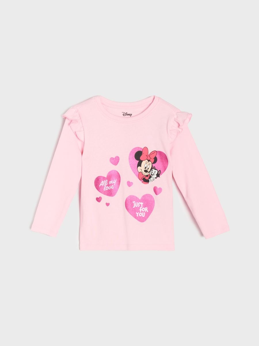 Puuvillane t-särk pildiga Minnie Mouse - pastellroosa - SINSAY