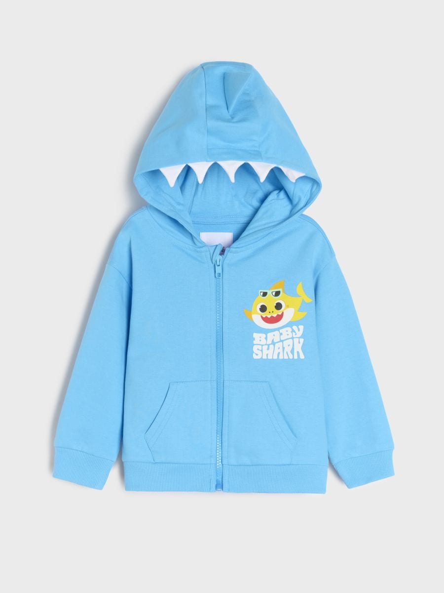 Hanorac cu glugă și fermoar Baby Shark - albastru - SINSAY