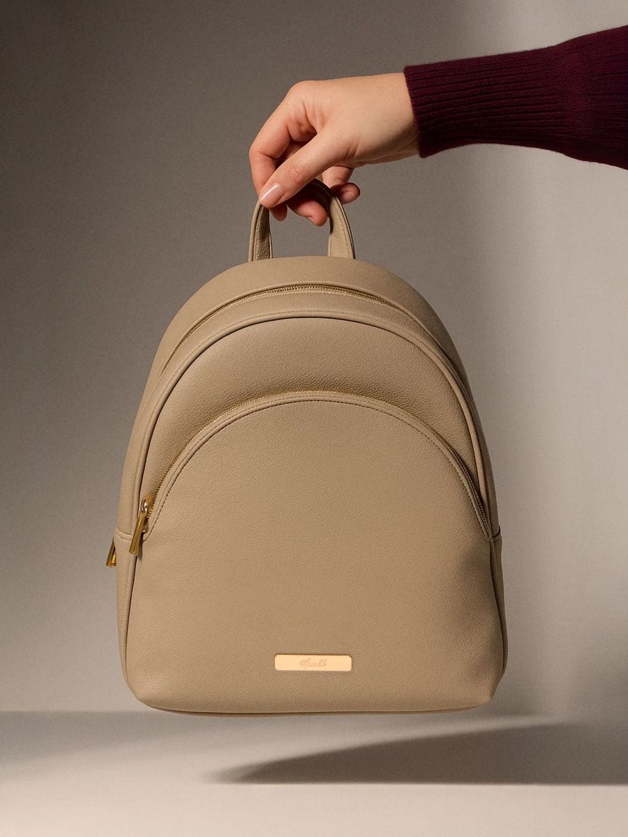 Ranac od veštačke kože - BEŽ - SINSAY