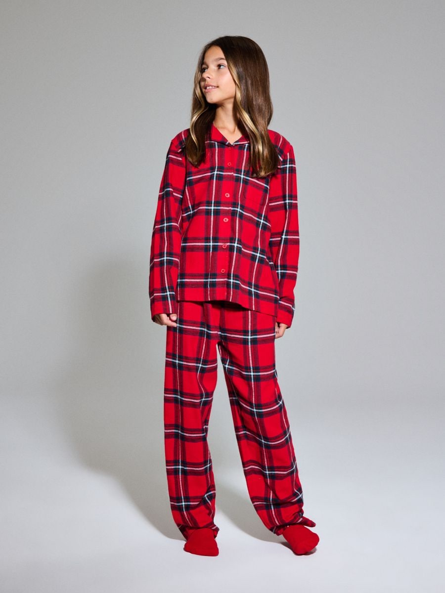 Φανελέ πιτζάμα καρό - κοκκινο - SINSAY