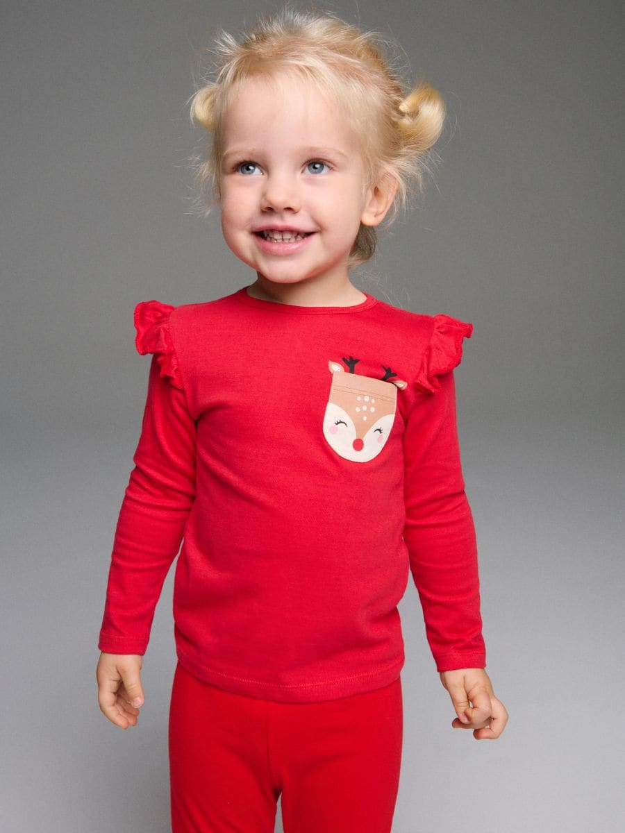 Pikkade varrukatega T-särk - punane - SINSAY