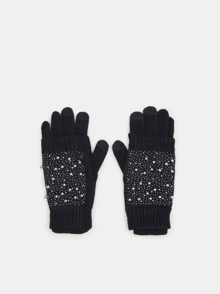 Σετ με 2 ζεύγη γάντια - μαυρο - SINSAY