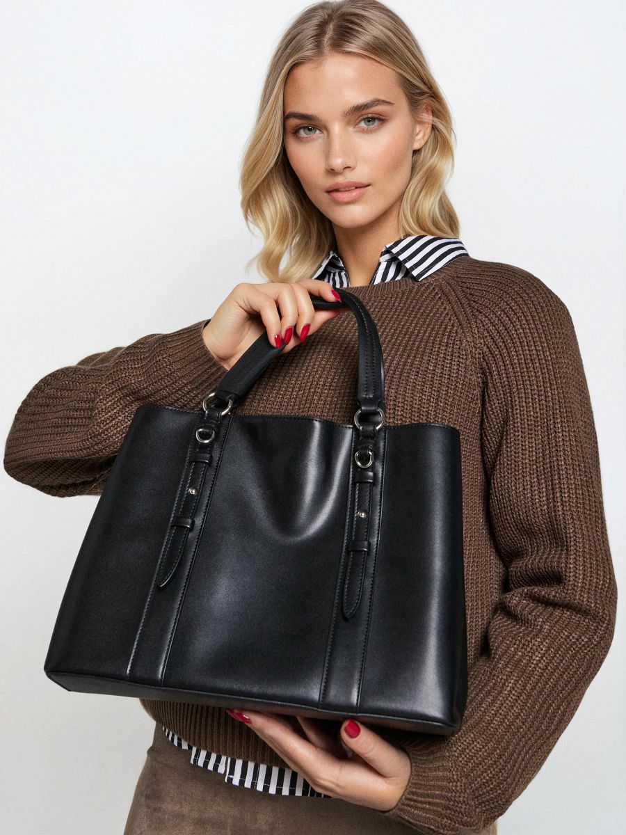 Tote torba s odvojivom naramenicom - crno - SINSAY