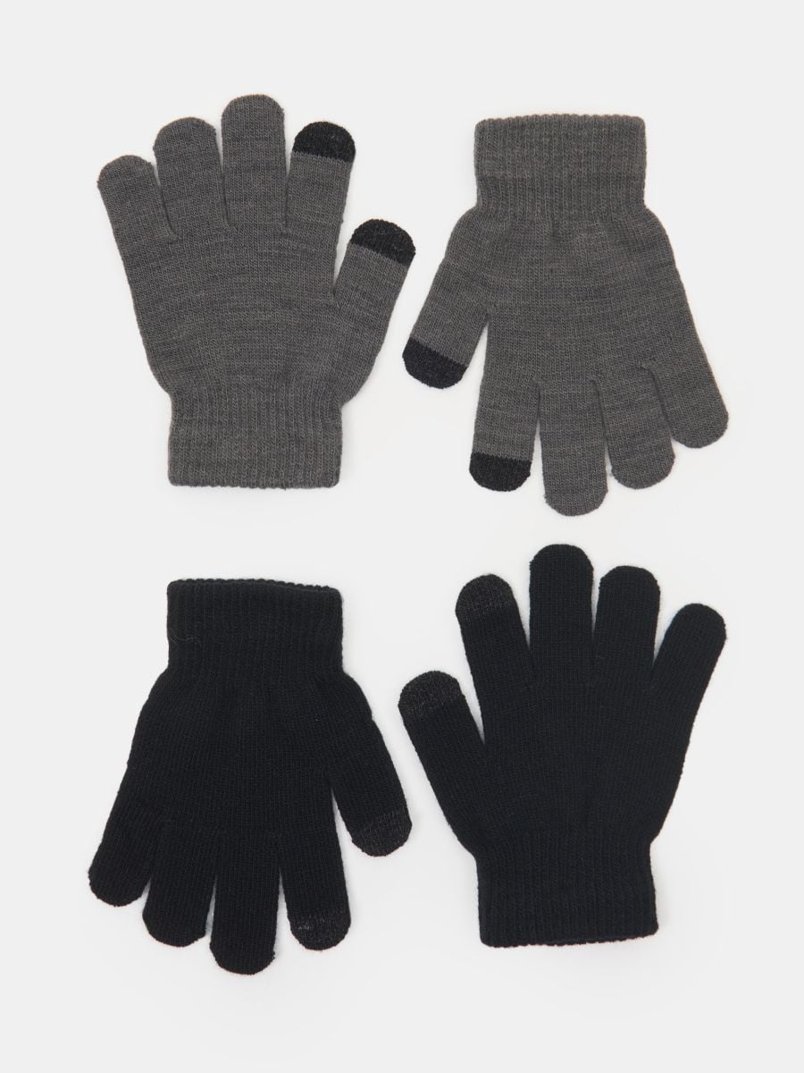 Rękawiczki z funkcją touch screen 2 pack - szary - SINSAY