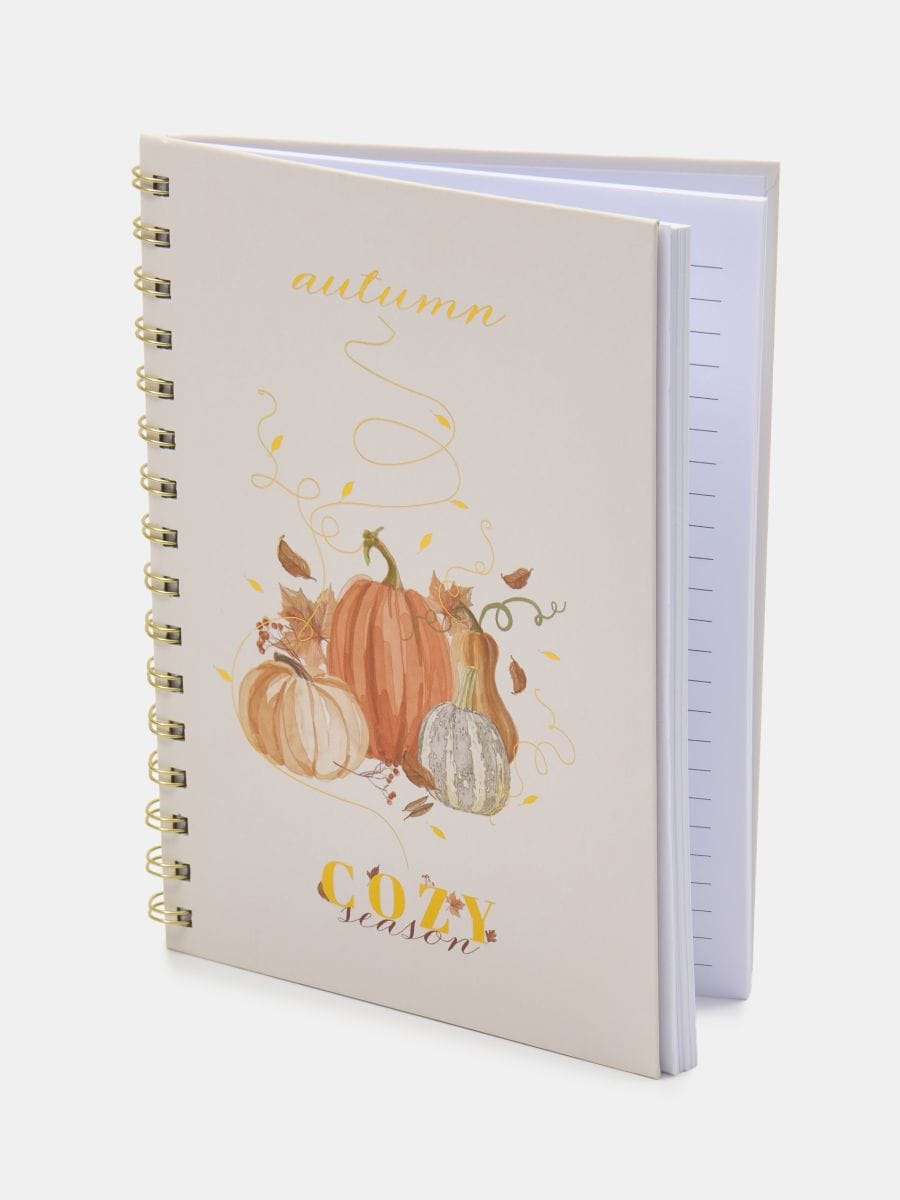 Notes na spirali z motywem jesiennym - pomarańczowy - SINSAY