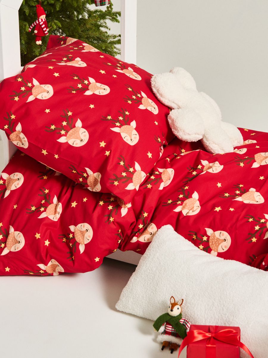 Set biancheria da letto in cotone - rosso - SINSAY