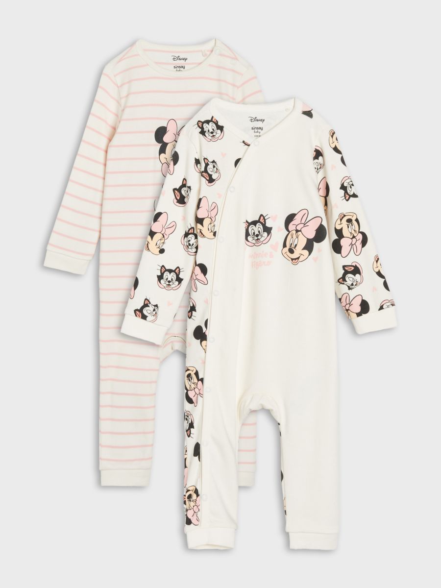 Komplet 2 pajacev Minnie Mouse - krema - SINSAY