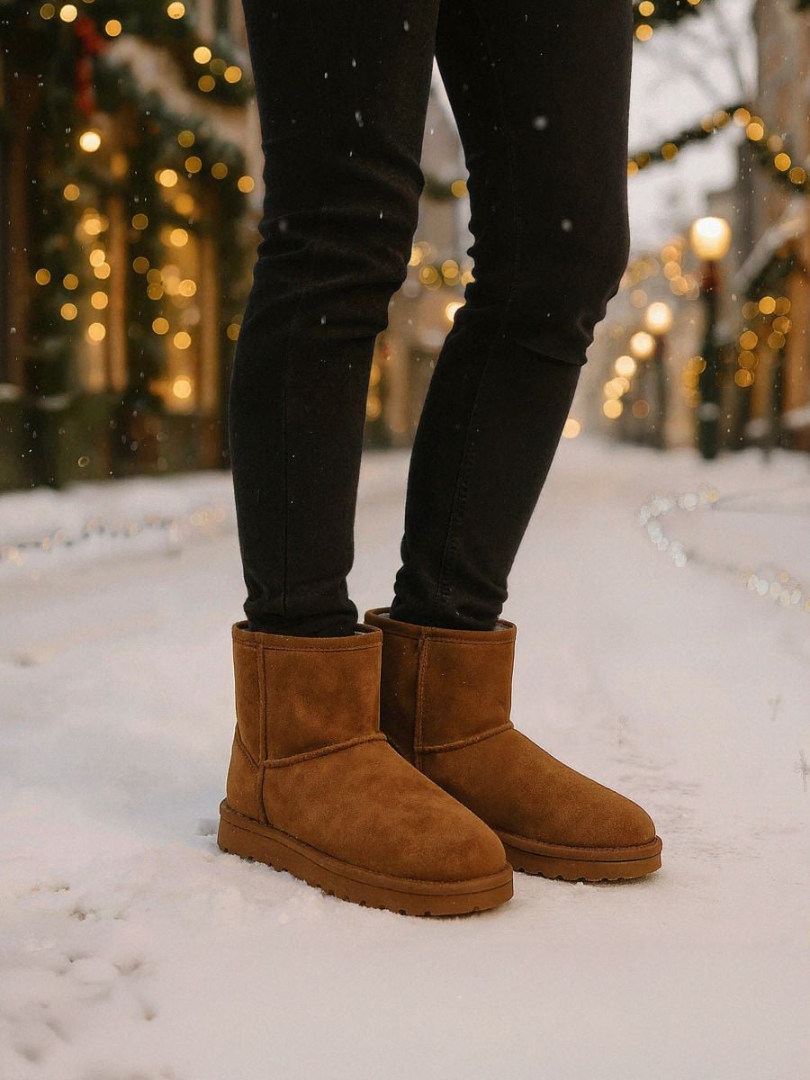 Zateplené kotníkové boty s vlněnou vložkou - hnědá - SINSAY