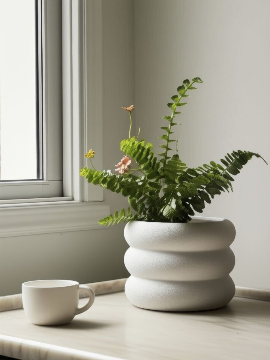 Ceramiczna doniczka - biały - SINSAY