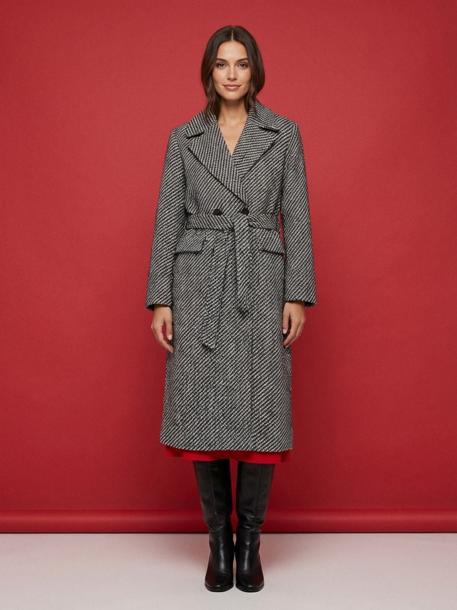 Подовжене пальто - темно-сірий - SINSAY