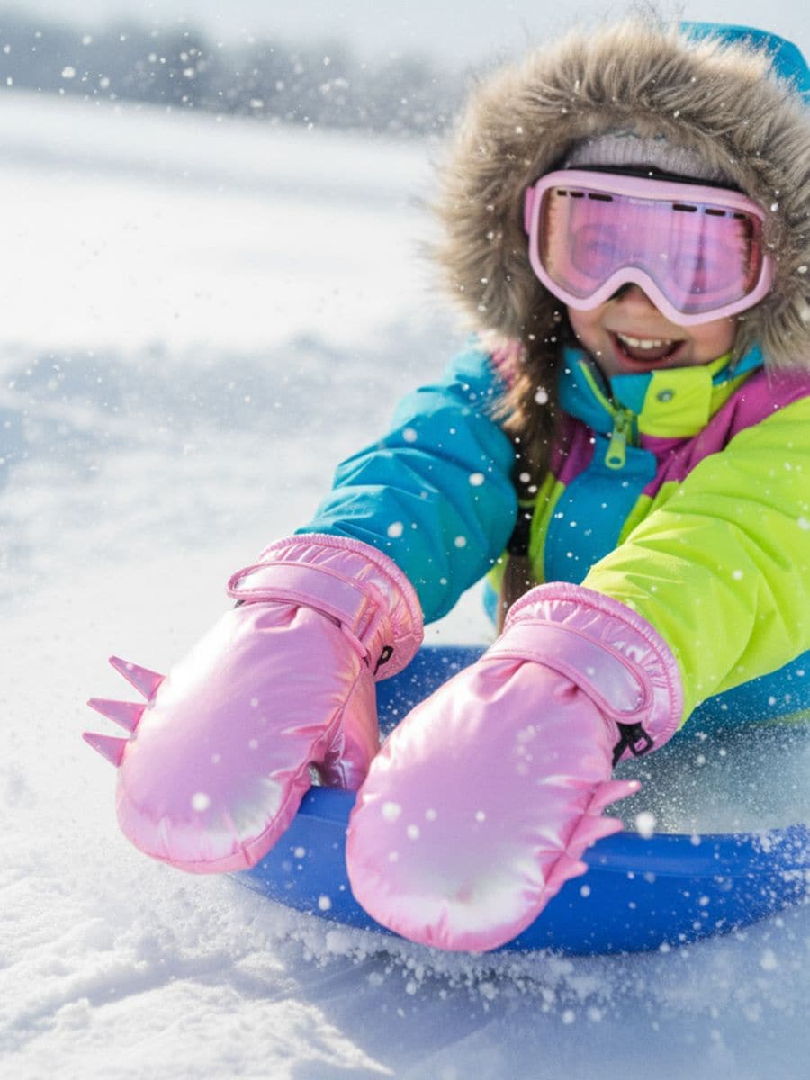 Γυαλιστερά γάντια με ένα δάχτυλο με 3D στοιχεία - πολυχρωμο - SINSAY