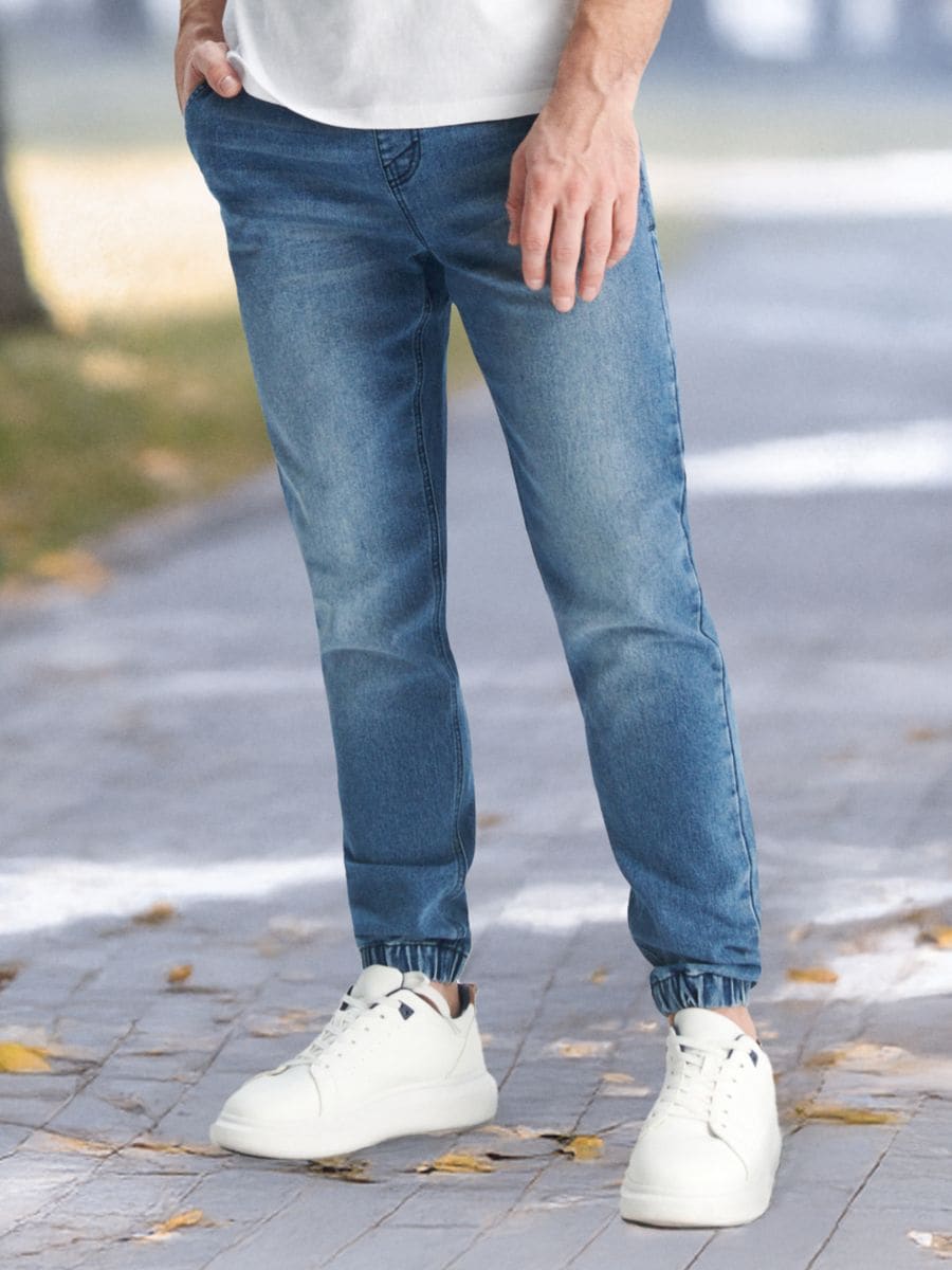 Jeansy jogger - granatowy - SINSAY