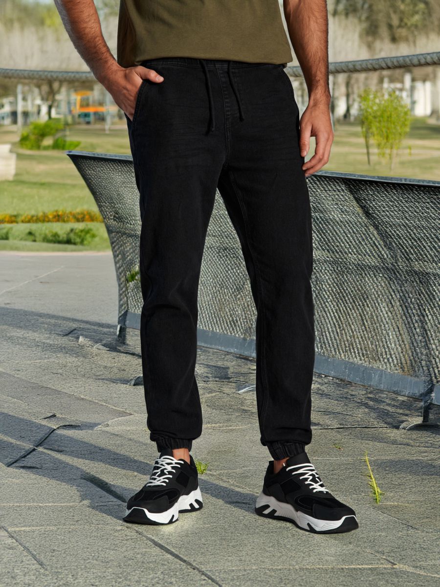 Blugi jogger - negru - SINSAY
