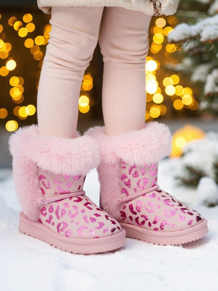 Gefütterte Schneestiefel mit Kunstfell - Pink - SINSAY