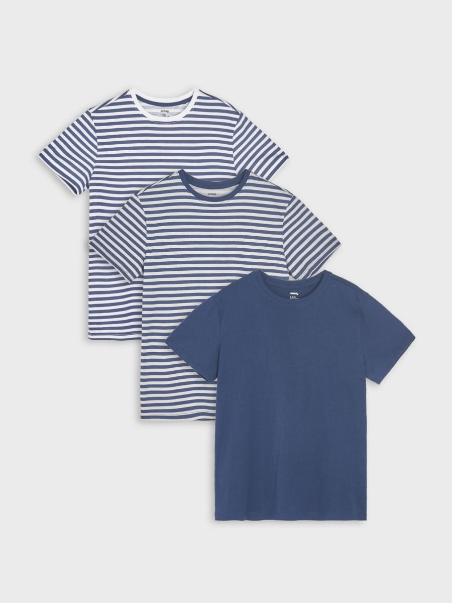 Confezione da 3 t-shirt - blu scuro - SINSAY