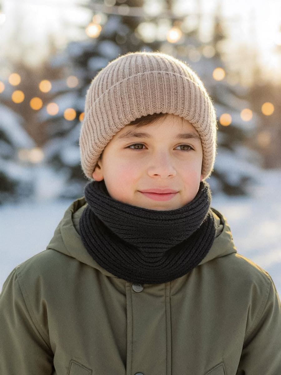 Kootud sall voodriga - must - SINSAY