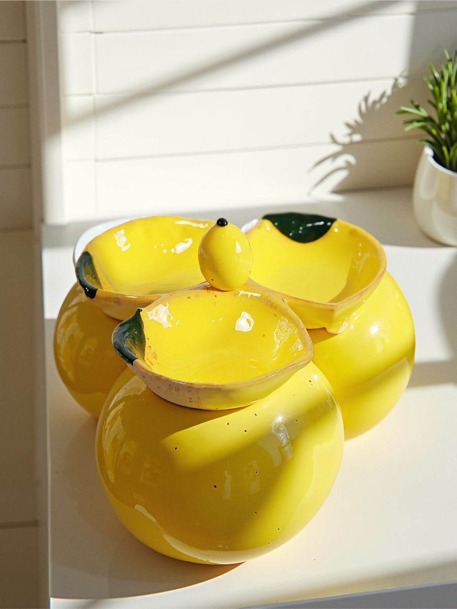 Miska z motywem cytryny - żółty - SINSAY