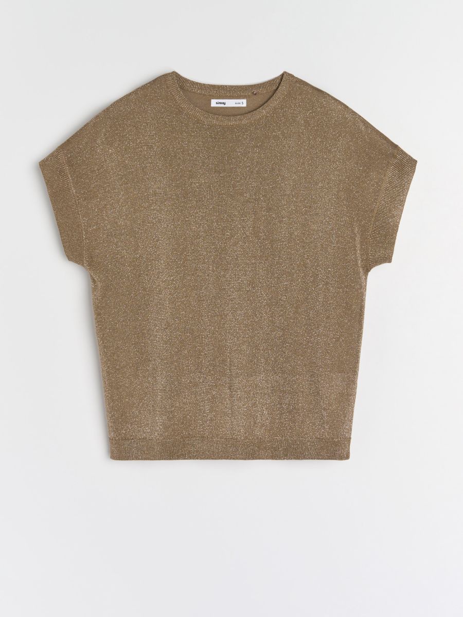 Blusa a maniche corte - beige - SINSAY