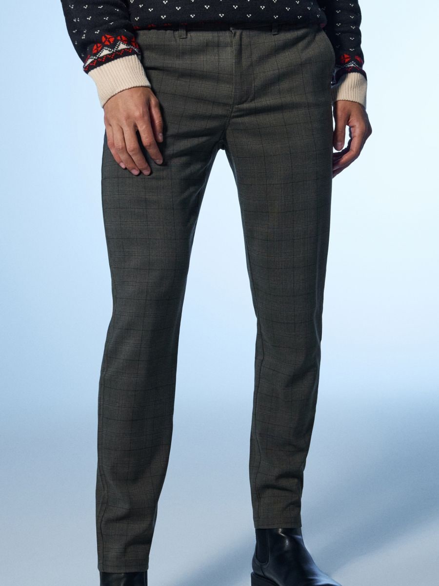 Chino slim pantalone - tamno siva - SINSAY