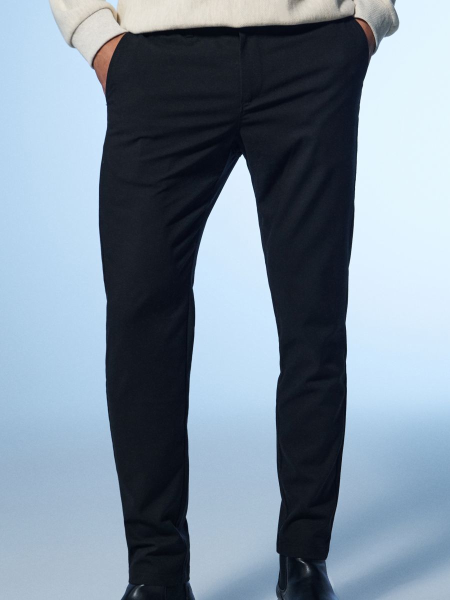 Chino nohavice slim - čierna - SINSAY