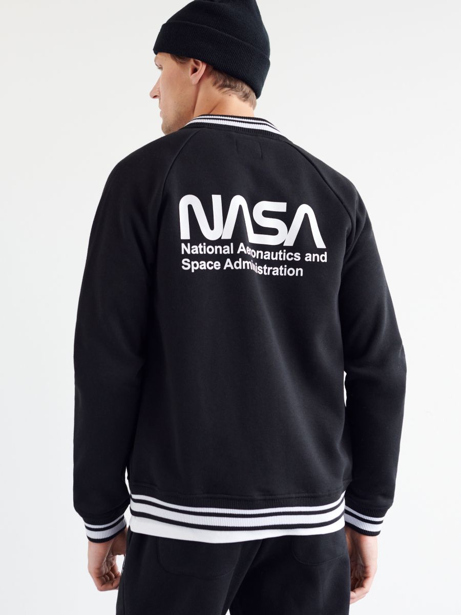 Bluză sport bomber NASA - negru - SINSAY