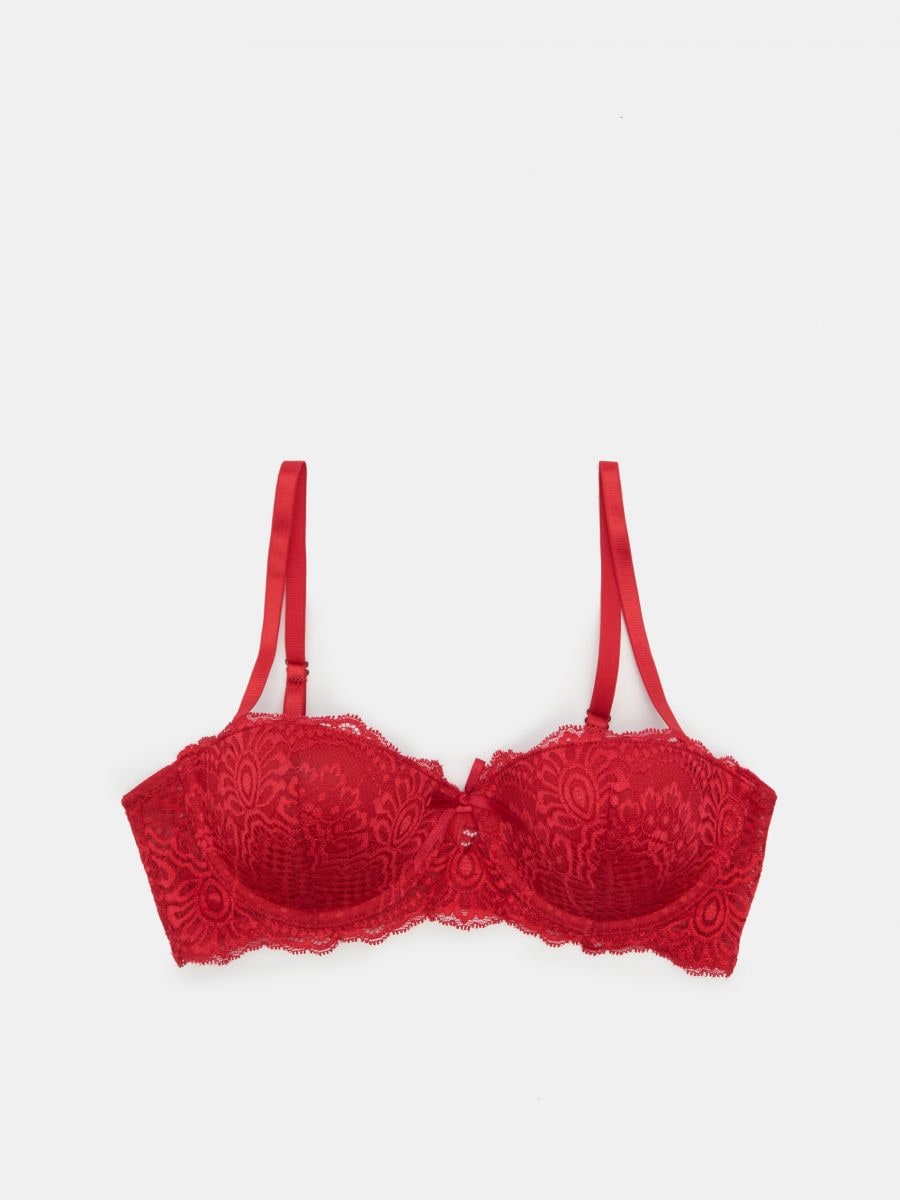Lace balconette bra Color red - SINSAY - 1695B-33X