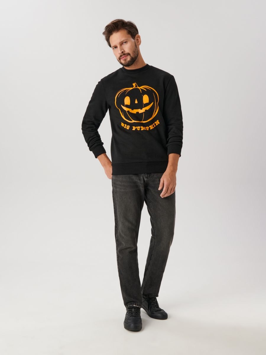 Happy Family Halloween sweatshirt - black - SINSAY