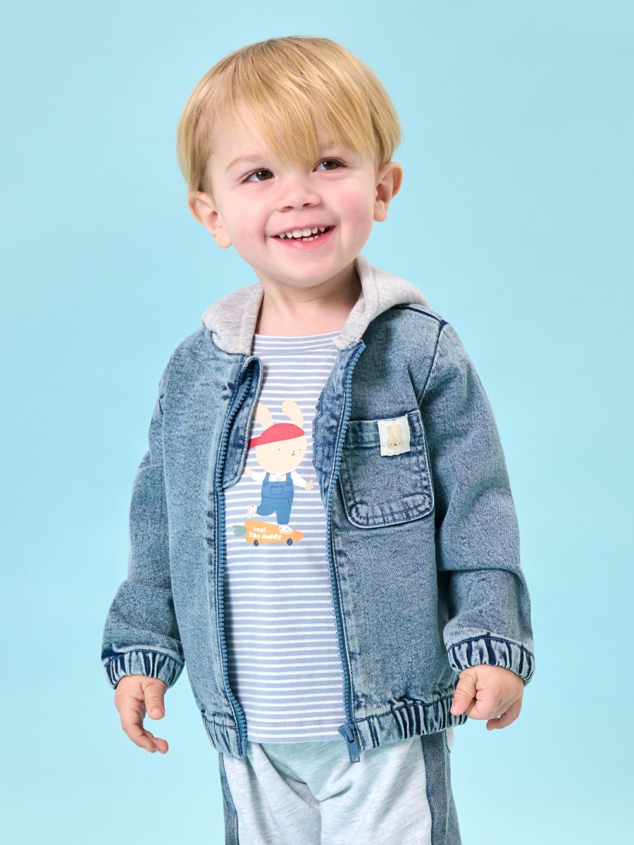 Trükisega T-särk - kahvatusinine - SINSAY