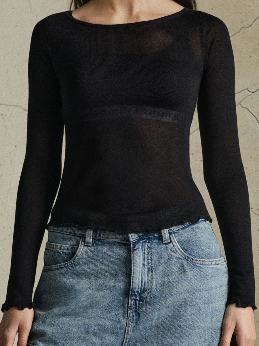 Bluză basic ajustată - negru - SINSAY