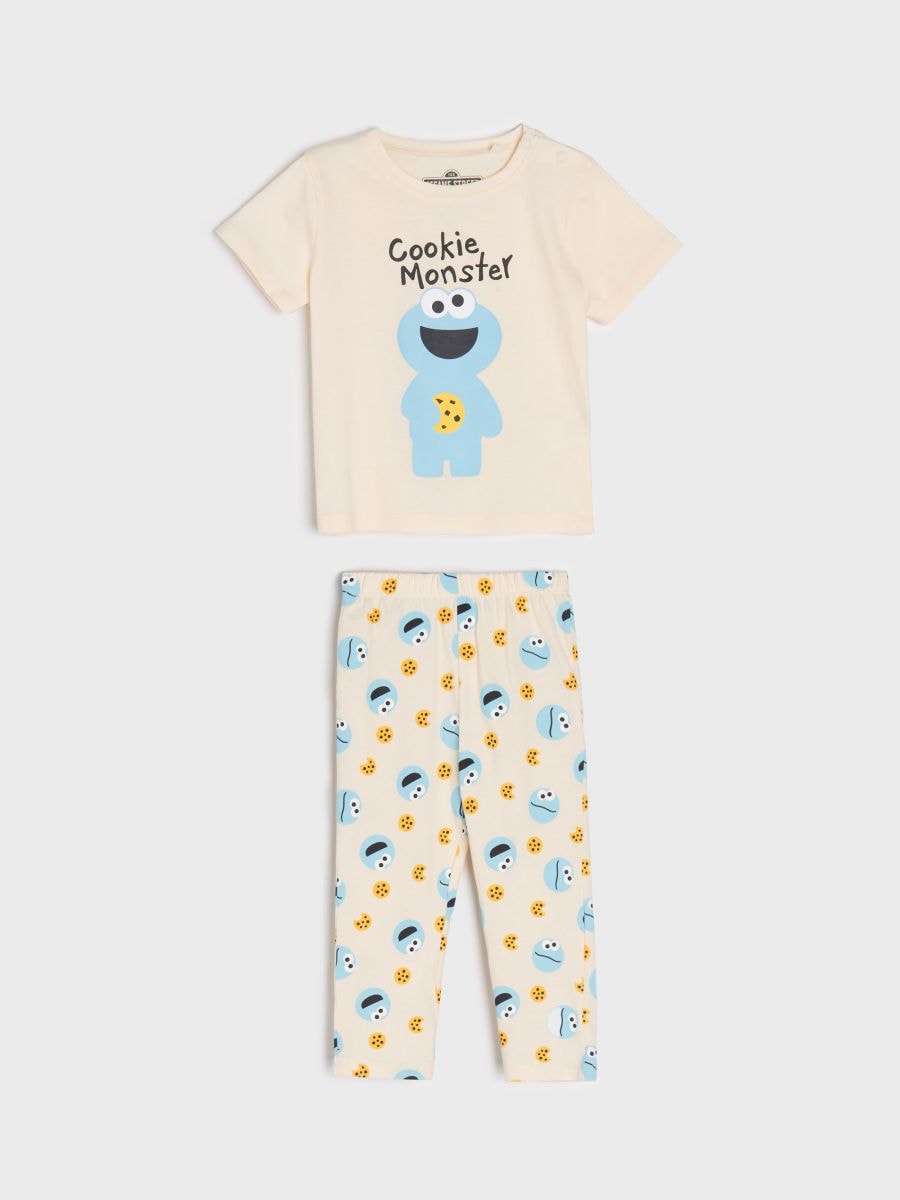Pyžamo Sesame Street - krémová - SINSAY
