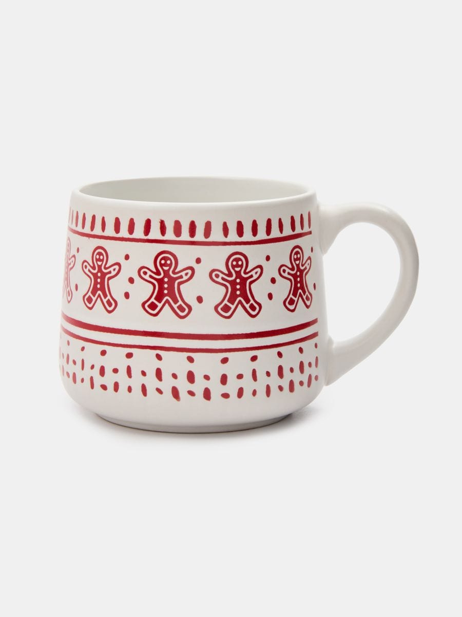 Keraamiline kruus sangaga, jõulumustriga - mitmevärviline - SINSAY