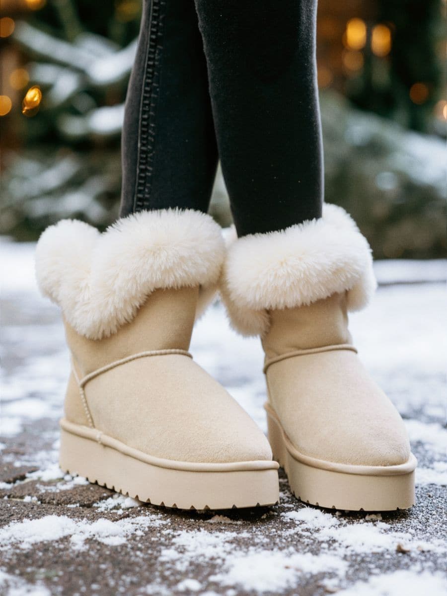 Műszarvasbőr bokacsizma - testszínű - SINSAY