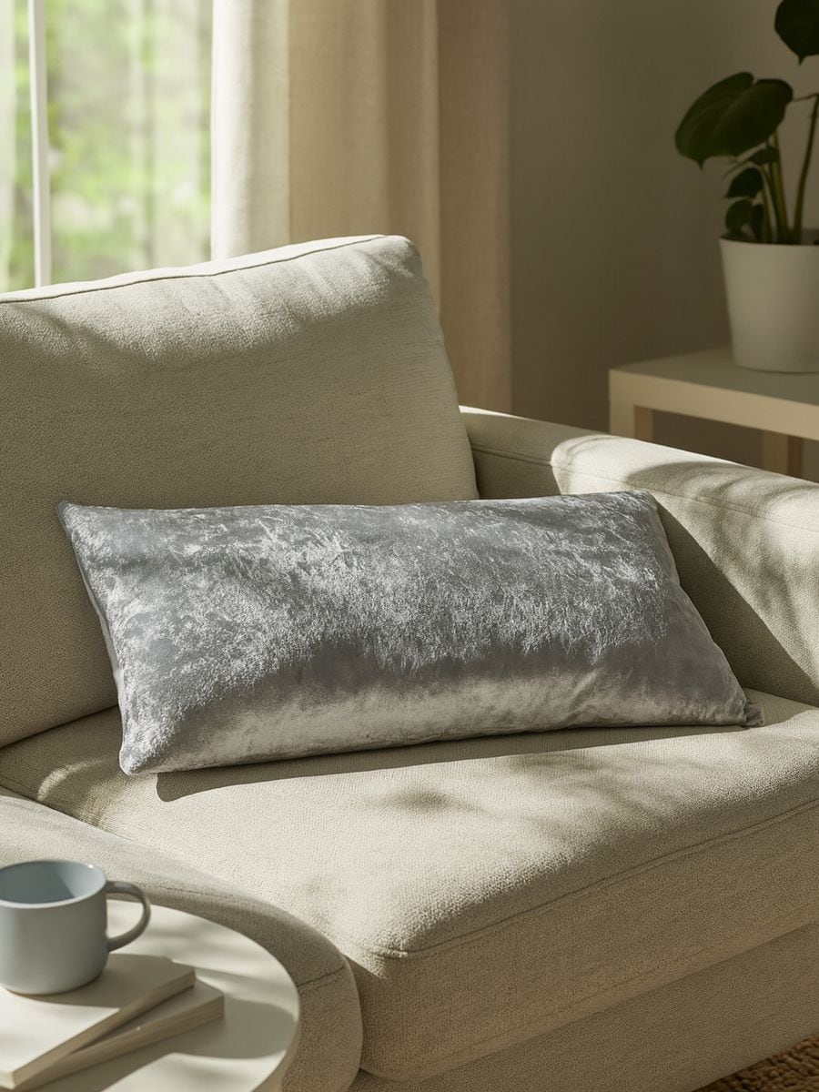 Декоративна подушка з оздобленням із шенилу - срібний - SINSAY