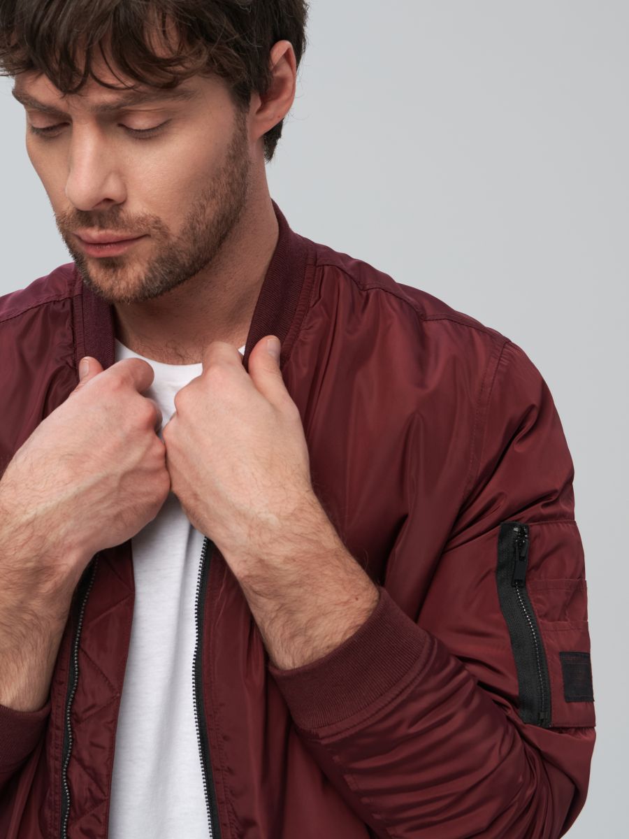 Bomber jacket Color maroon - SINSAY - 1795O-83X