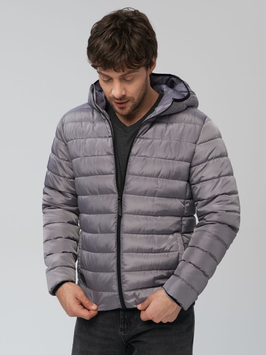Quilted jacket - light grey - SINSAY