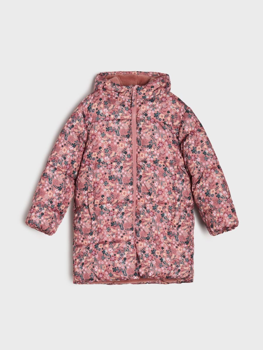 Pikowana kurtka puffer z kapturem - wielobarwny - SINSAY