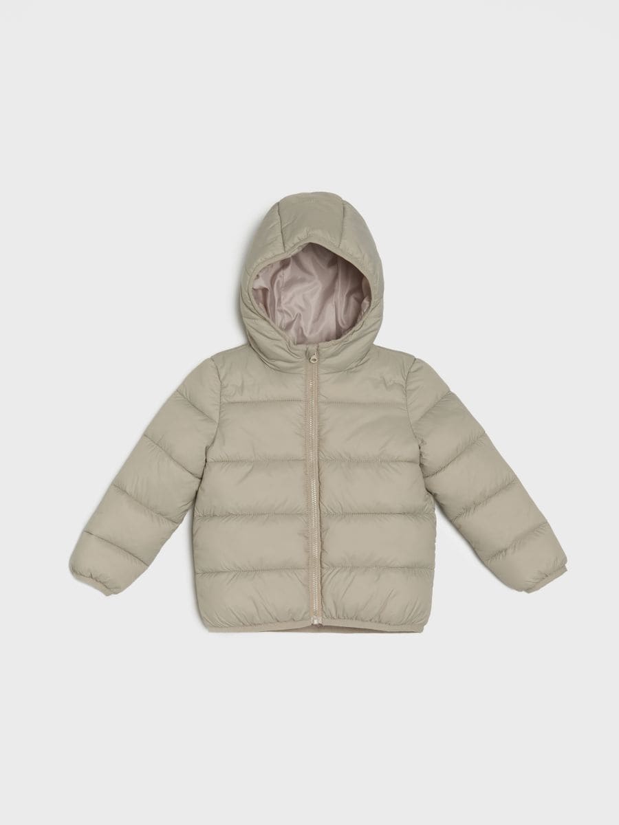 Kviltana puffer jakna sa kapuljačom - bež - SINSAY