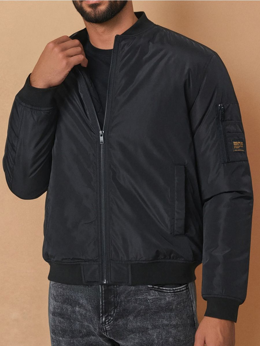 Bomber stiliaus striukė - juoda - SINSAY