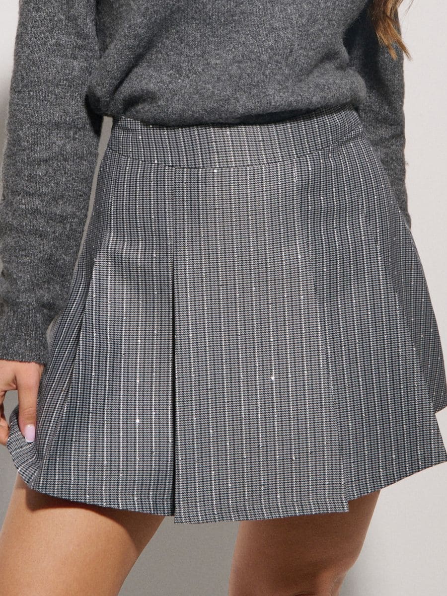 Fustă mini plisată - multicolor - SINSAY