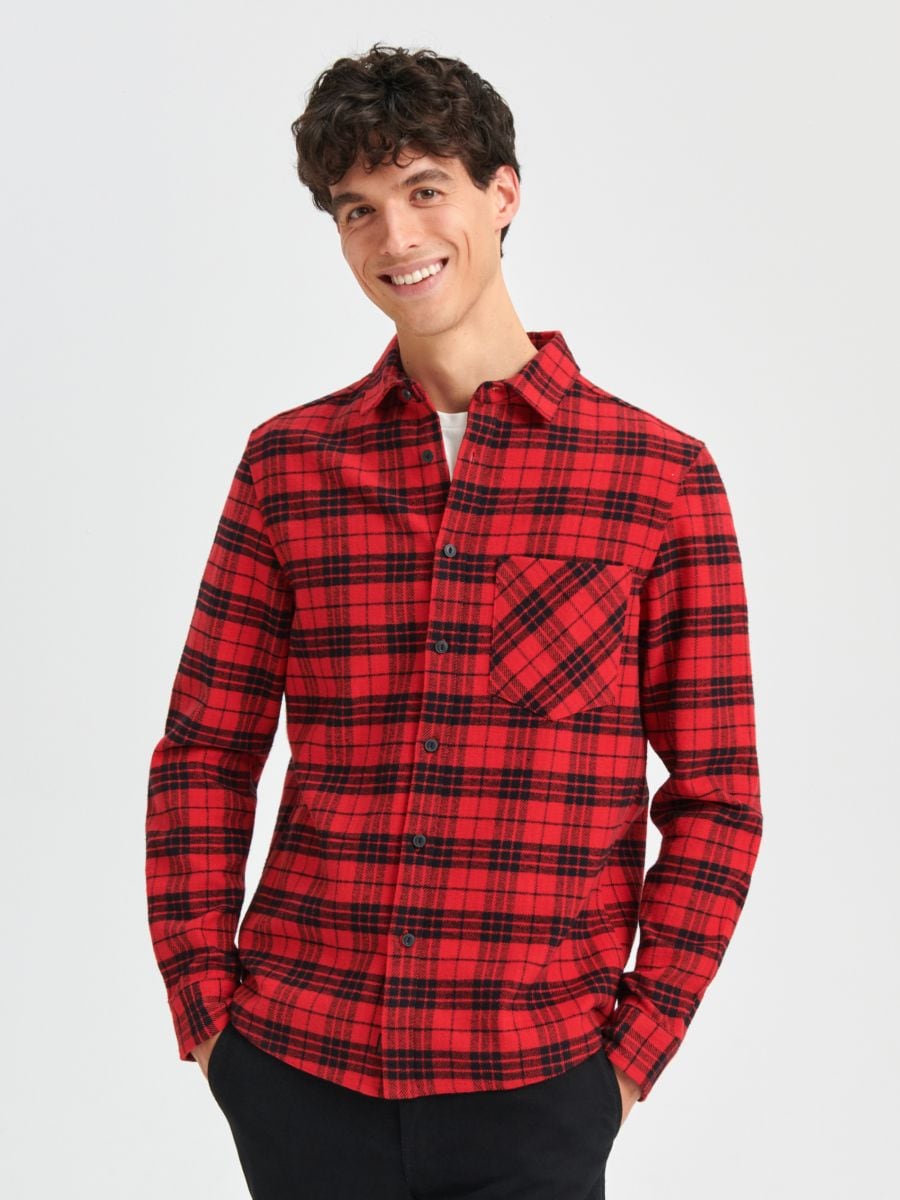 Camicia regular fit - rosso - SINSAY