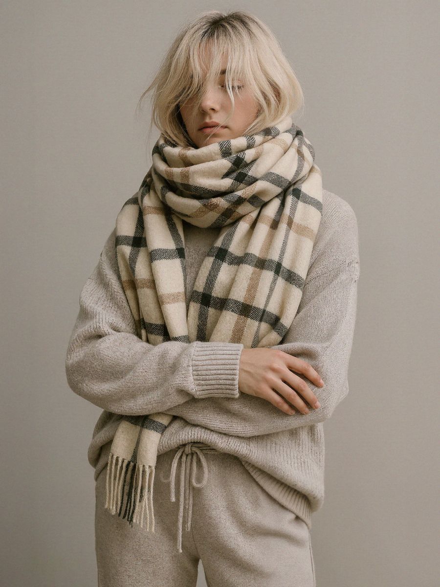 Картатий шарф - різнобарвний - SINSAY