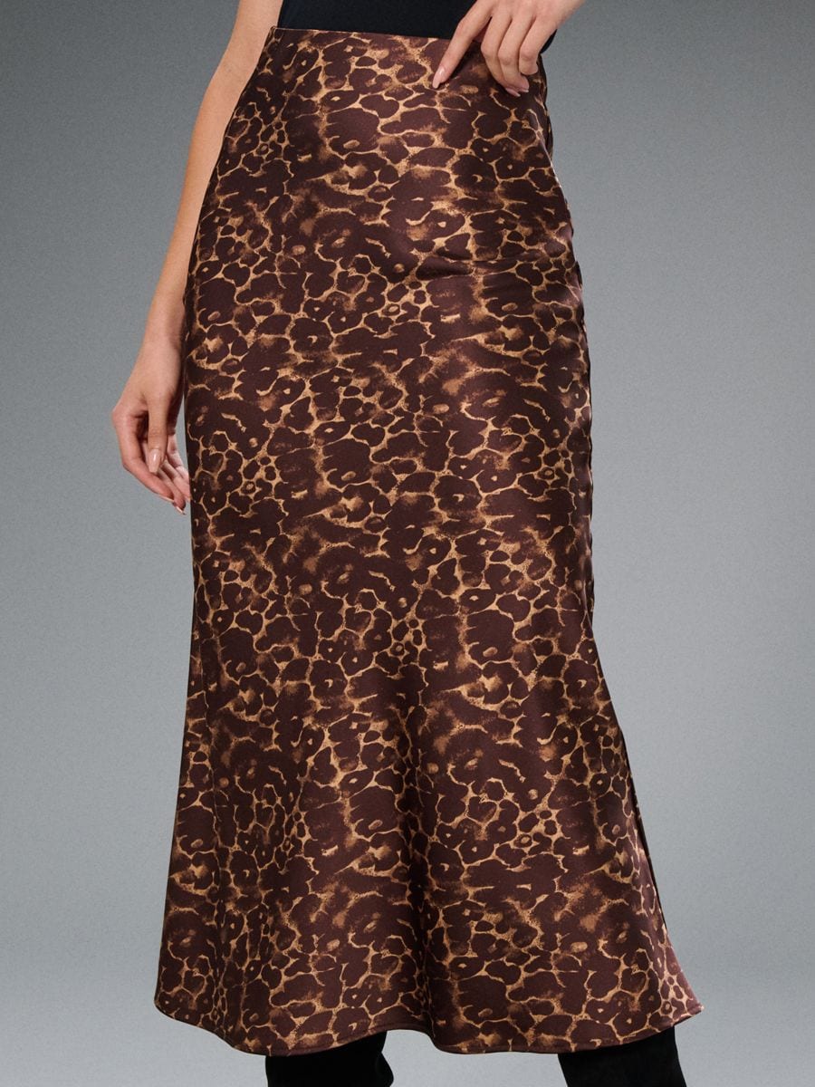 Satiinist midiseelik - tumepruun - SINSAY